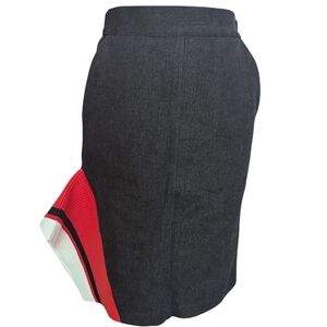 Noir Contemporain Sweater Hem Detail Denim Skirt